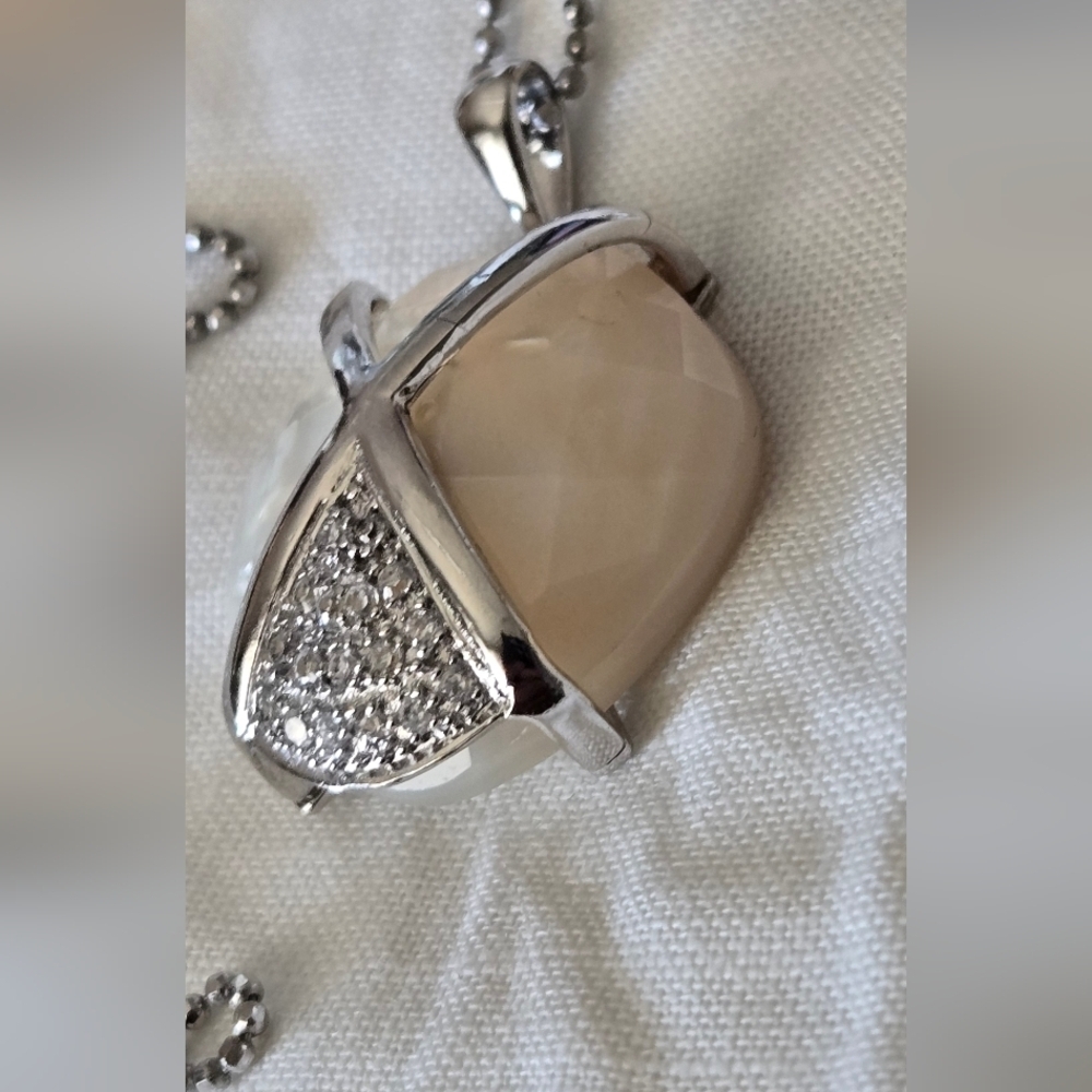 Earrings Neclace Set Mother Pearl 925 Sterling - Picture 12 of 16
